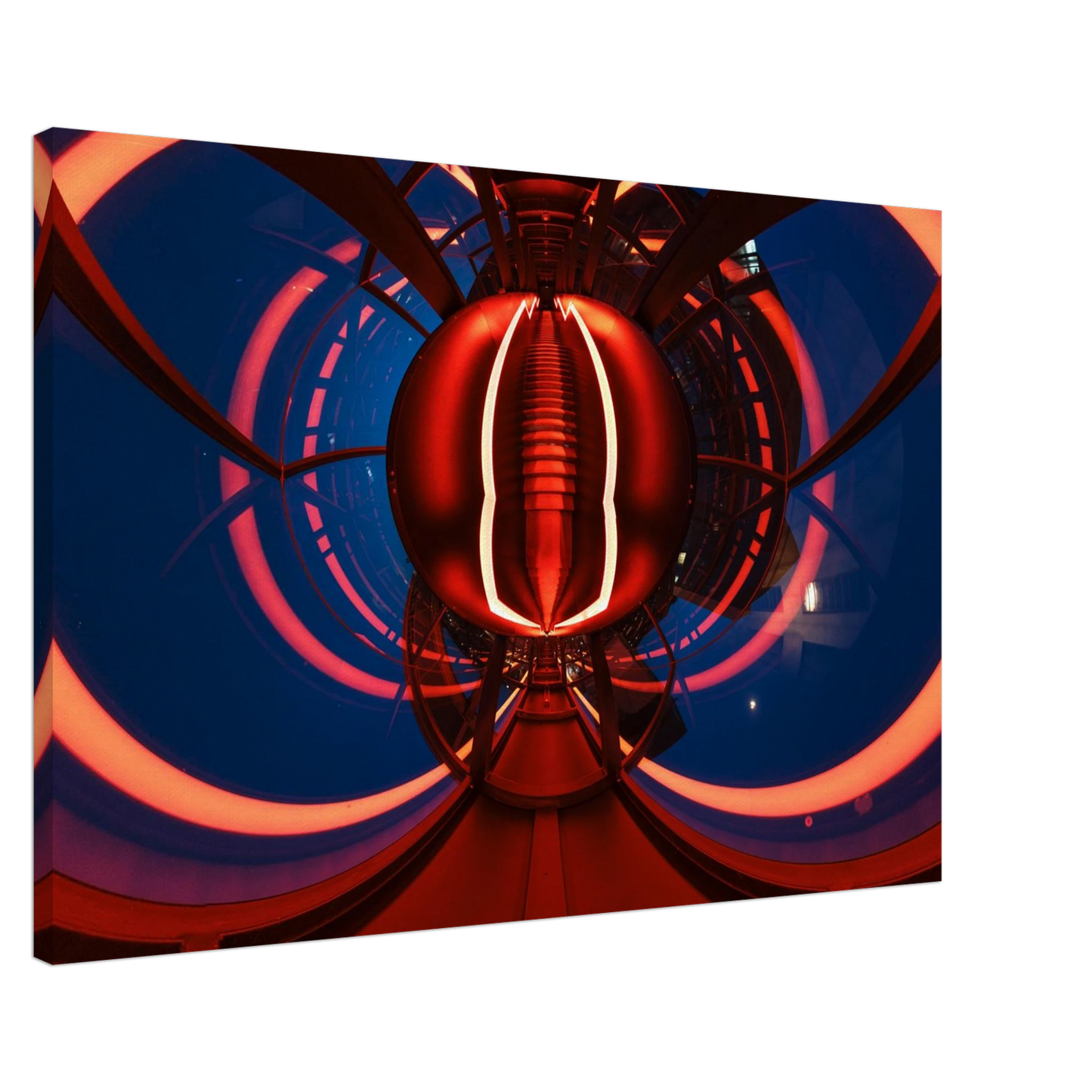 Wandbild futuristischer neon tunnel in sattem rot waehle aus 25 groessen