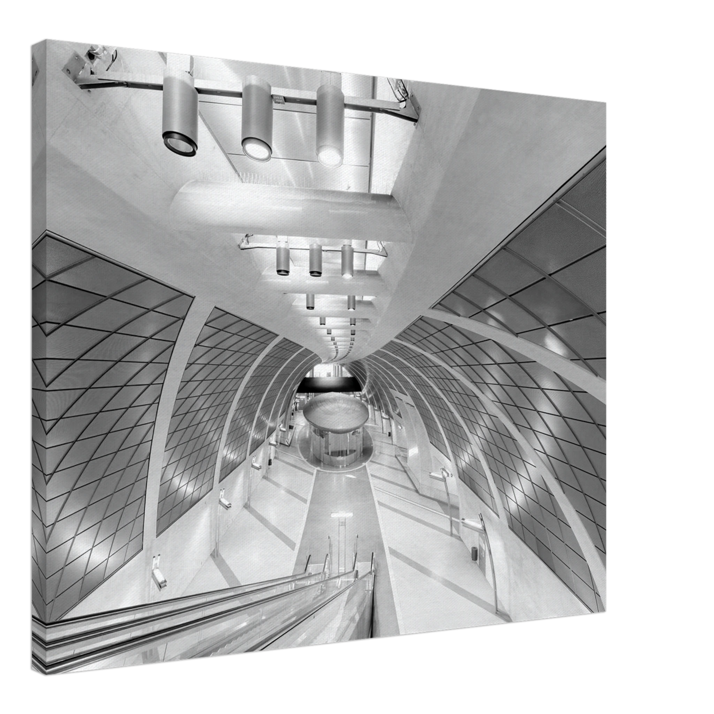 Wandbild futuristische u bahn station moderne architektur in schwarz weiss als wandkunst