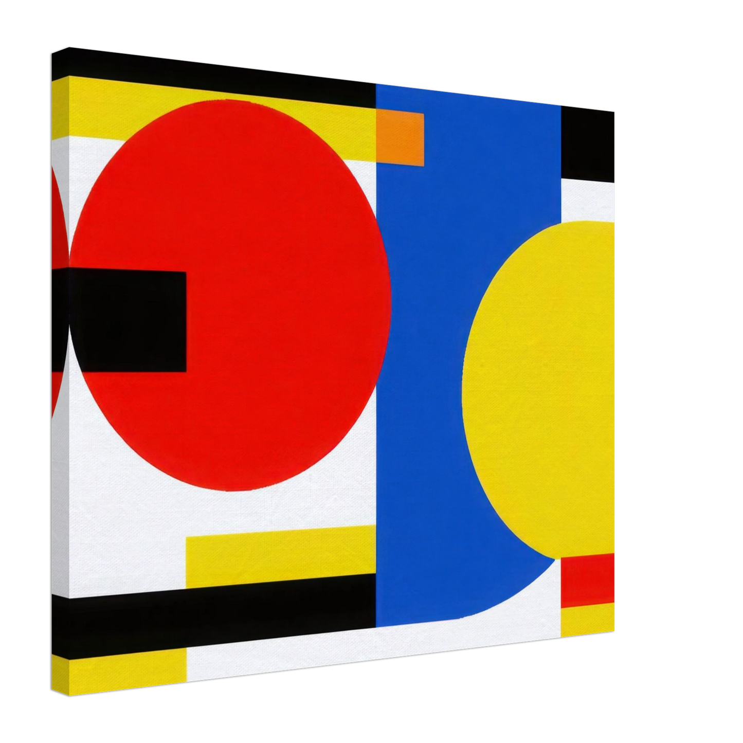 Wandbild bauhaus inspirierte komposition in leuchtendem rot blau gelb abstrakte kunst fuer ihr zuhause