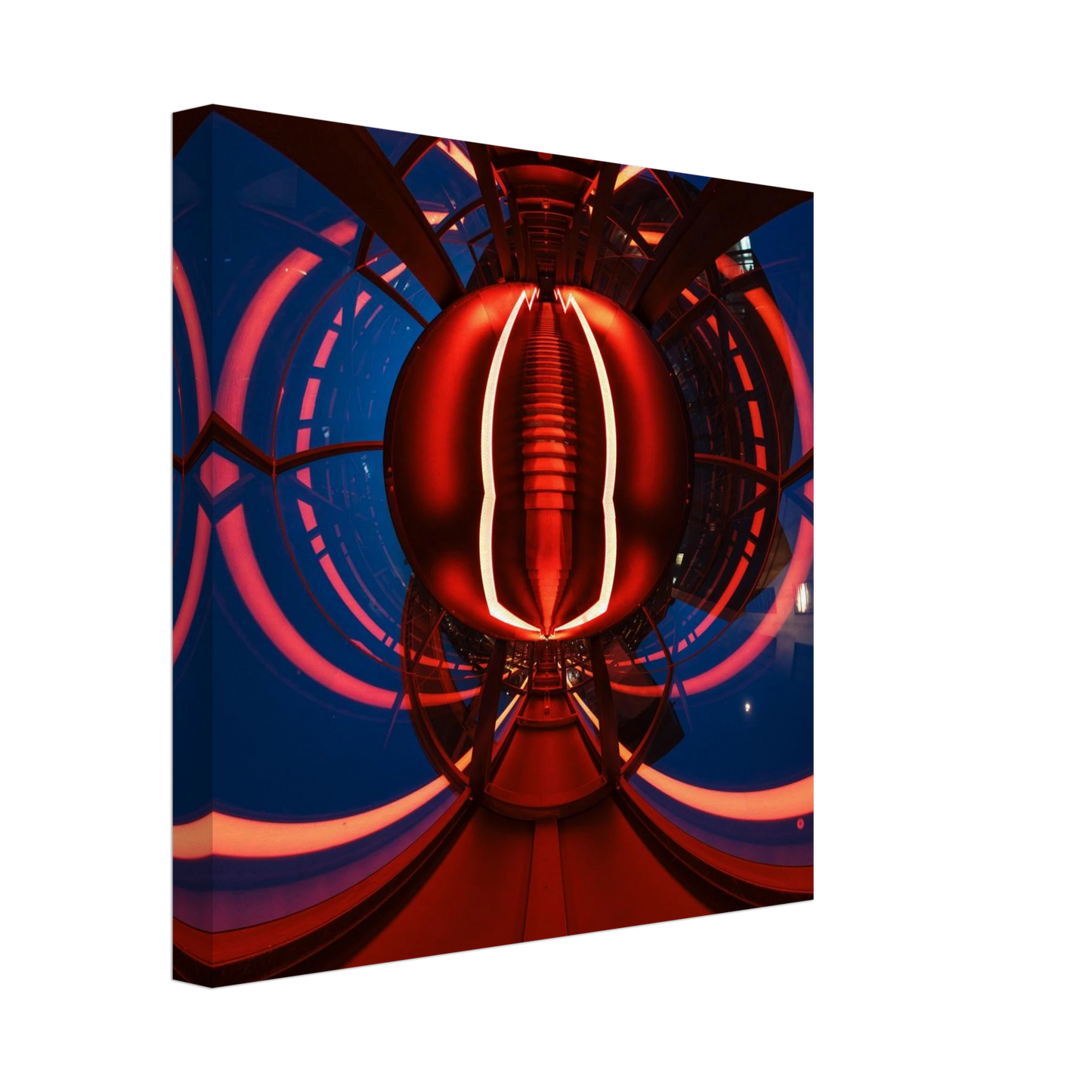 Wandbild futuristischer neon tunnel in sattem rot waehle aus 25 groessen