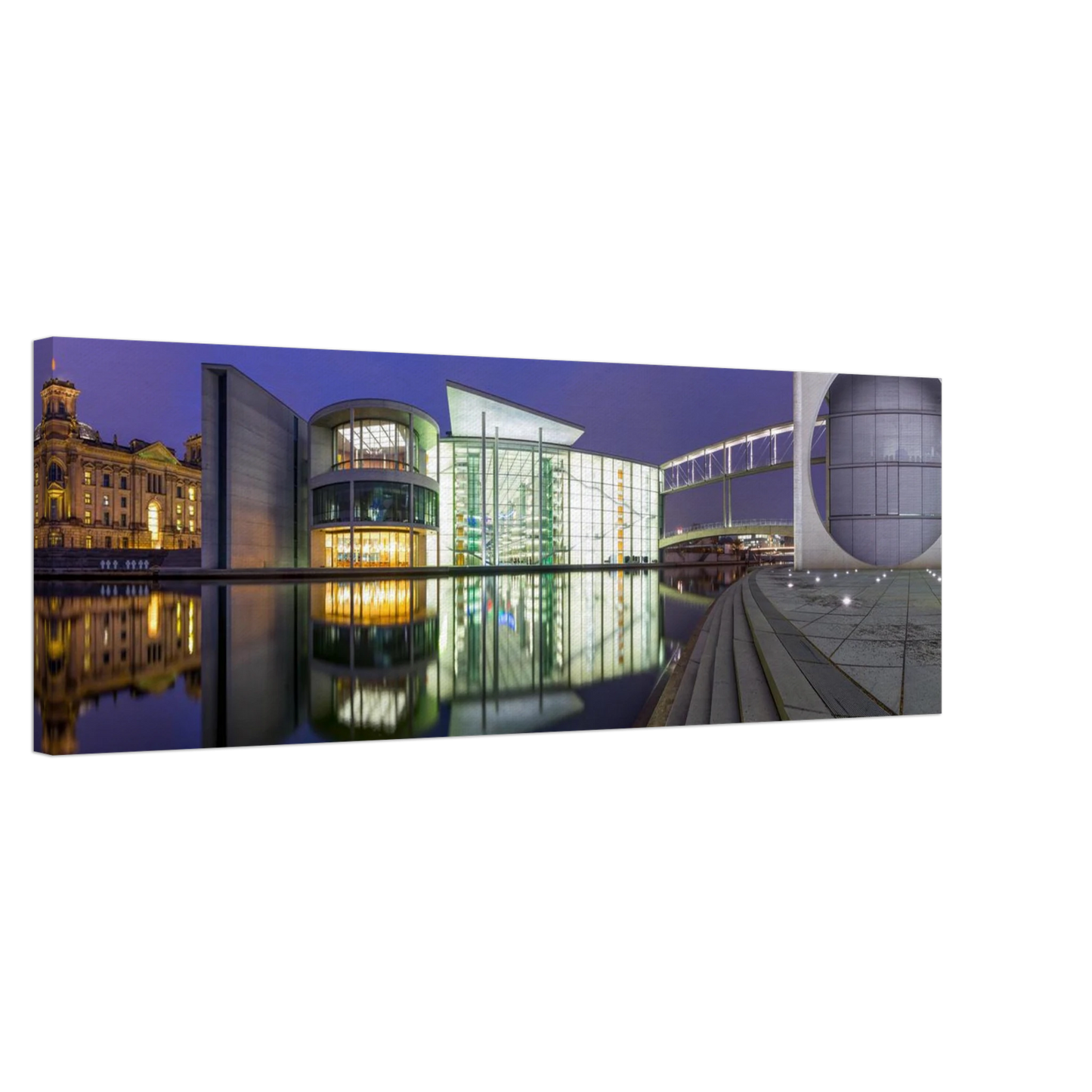 Wandbild berlin impression bei nacht leuchtende architektur als kunstdruck