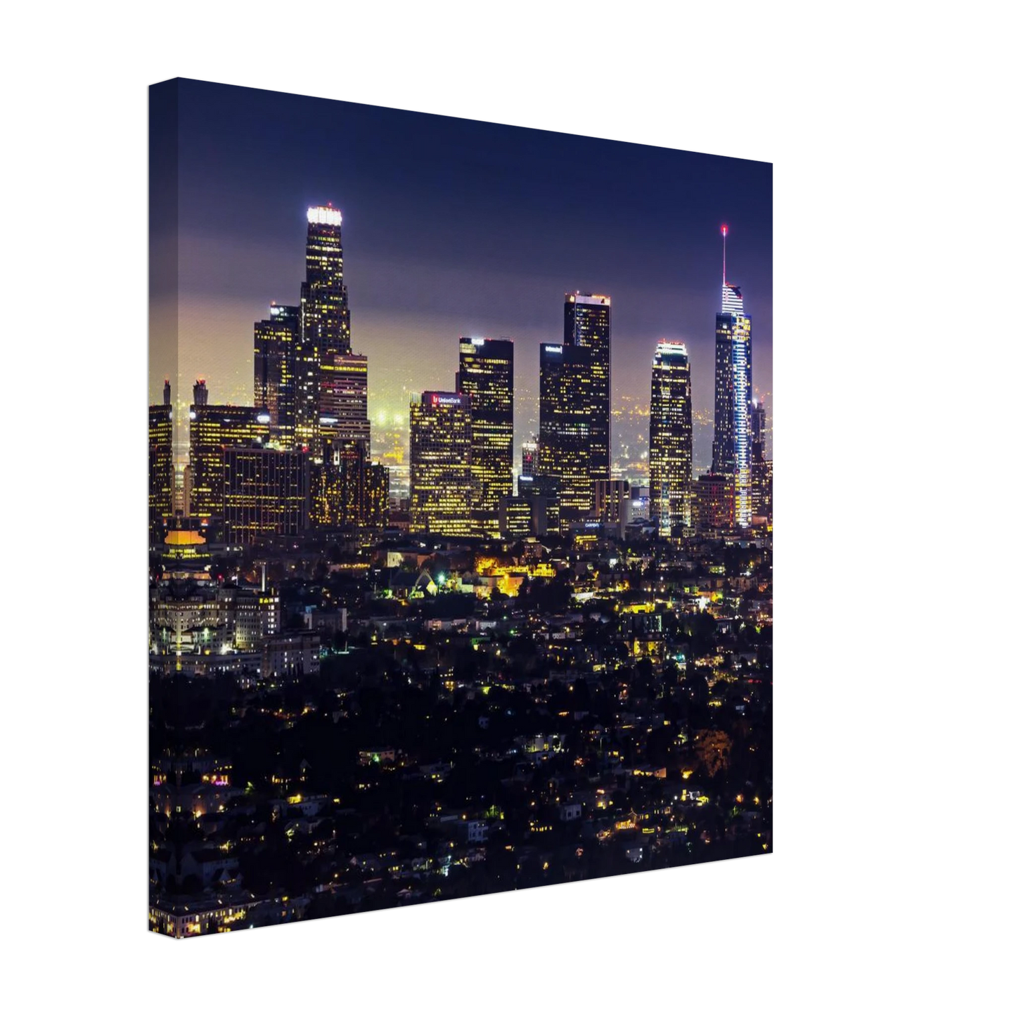 Wandbild funkelnde skyline bei nacht city lights kunstdruck in vielen groessen