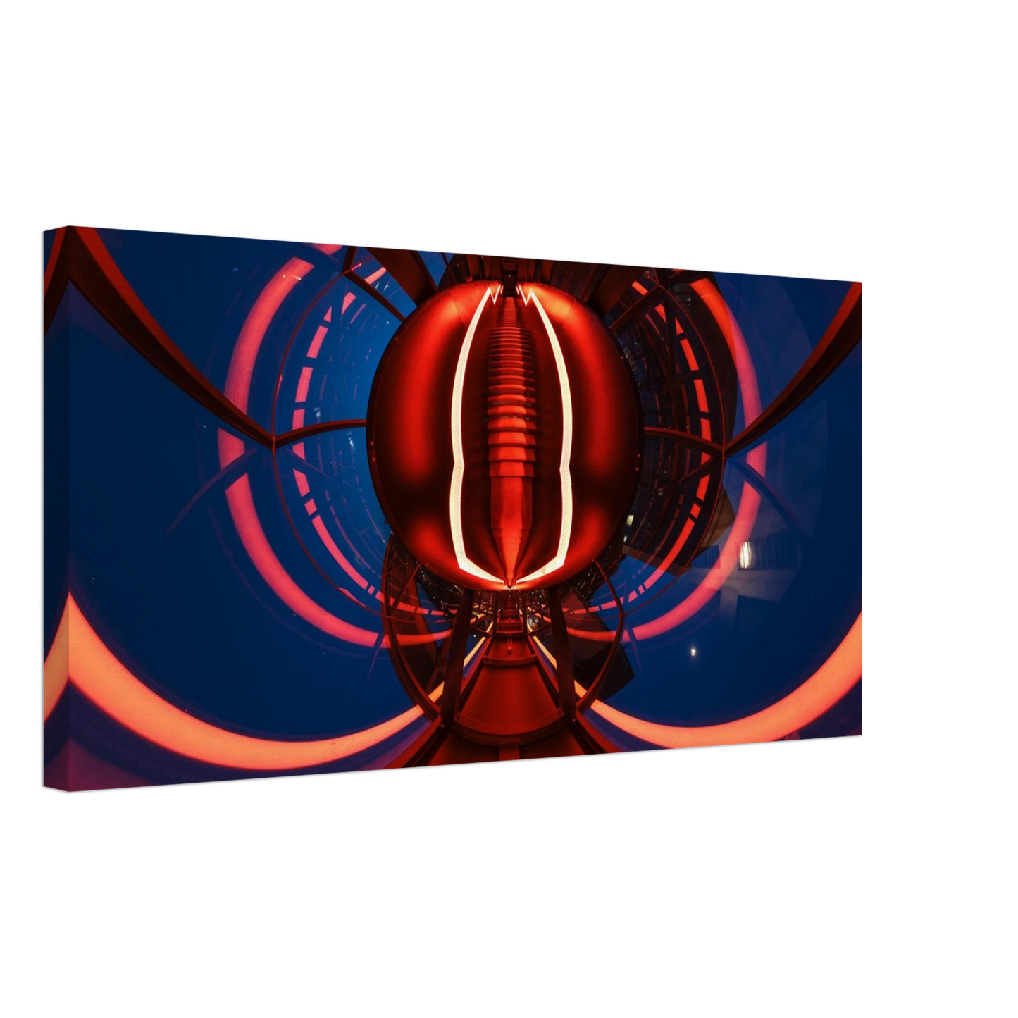Wandbild futuristischer neon tunnel in sattem rot waehle aus 25 groessen