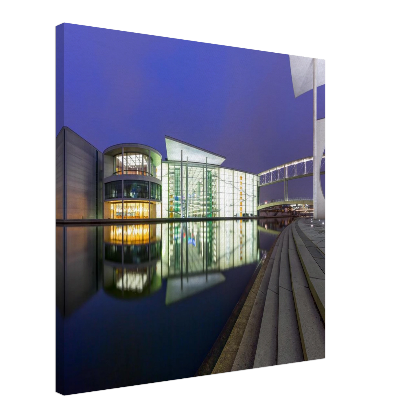 Wandbild berlin impression bei nacht leuchtende architektur als kunstdruck