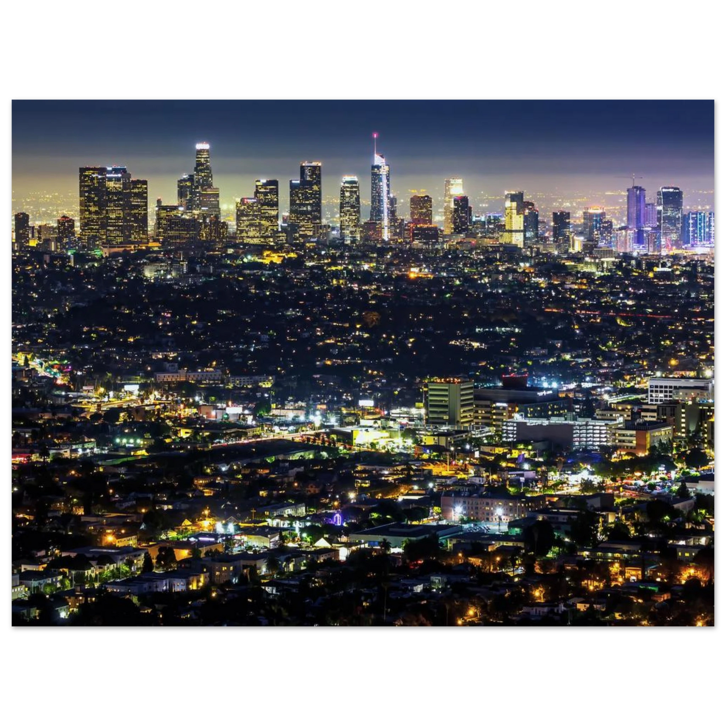 Wandbild los angeles lichtermeer majestaetische skyline bei nacht in ihrer wunschgroesse