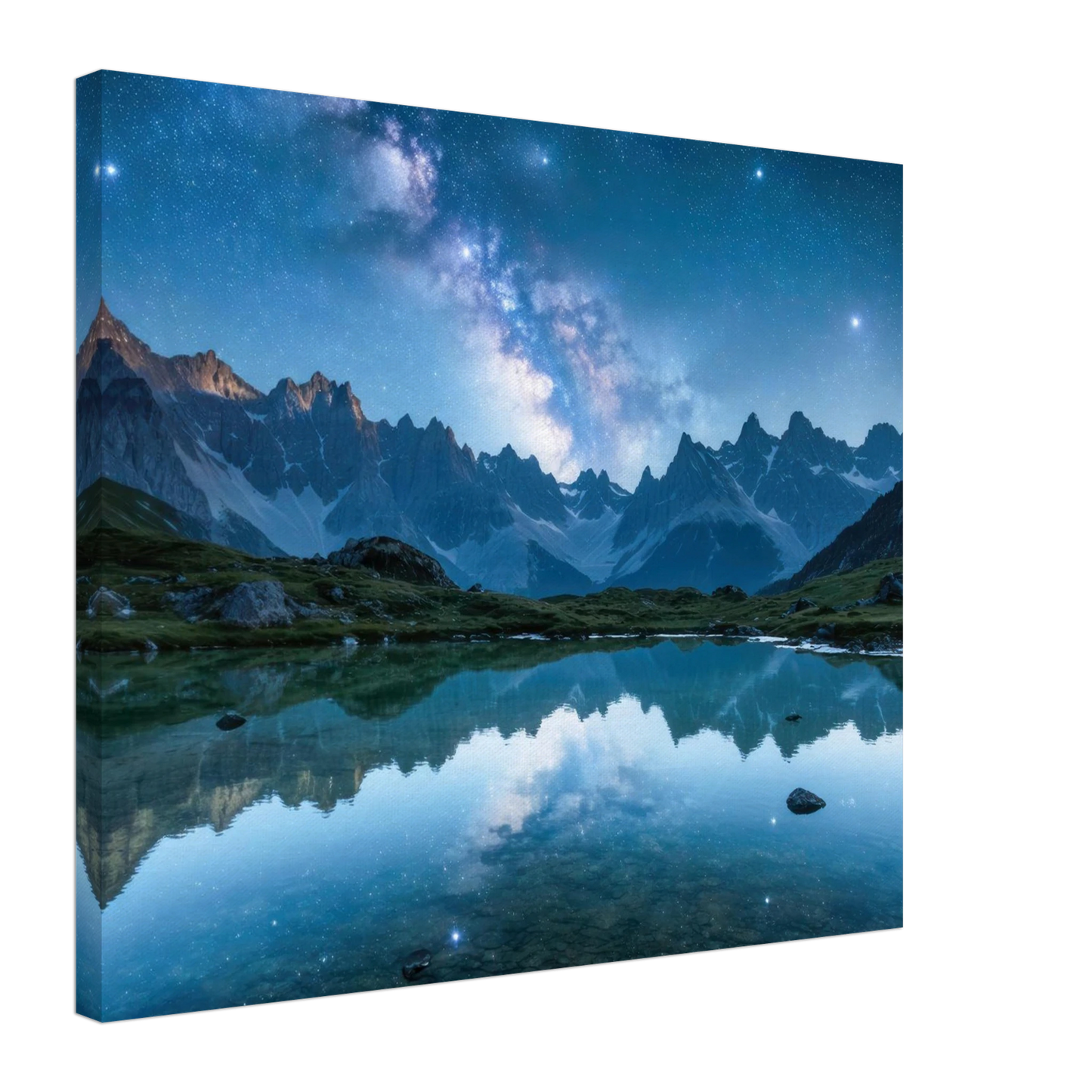Wandbild himmlische bergspiegelung majestic milky way reflected in alpine lake your choice of sizes