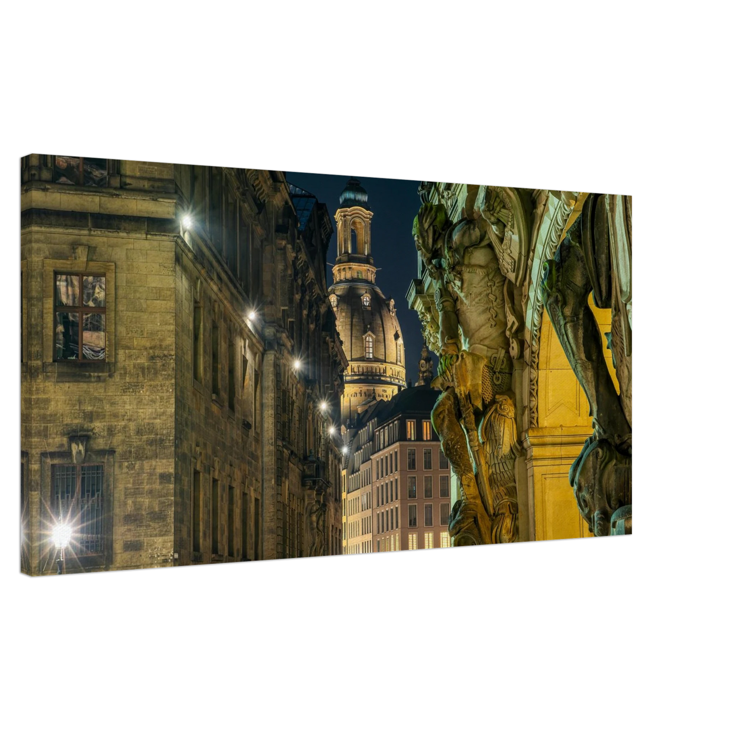Wandbild dresden altstadt nachtansicht historische architektur als kunstdruck in vielen groessen