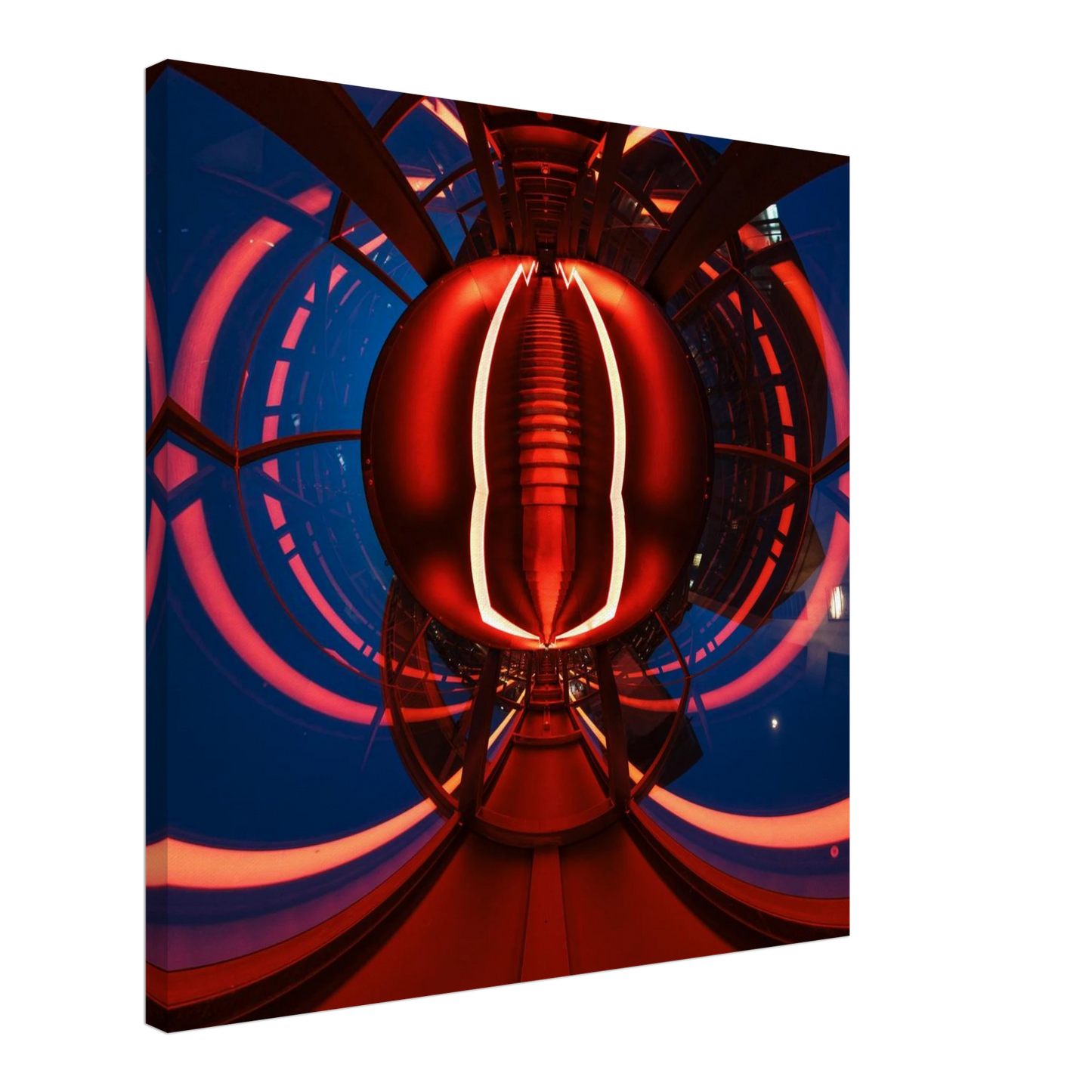 Wandbild futuristischer neon tunnel in sattem rot waehle aus 25 groessen