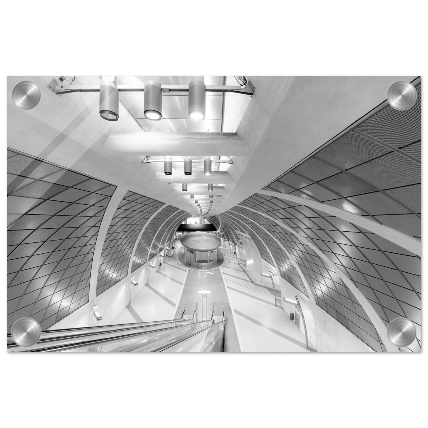 Wandbild futuristische u bahn station moderne architektur in schwarz weiss als wandkunst