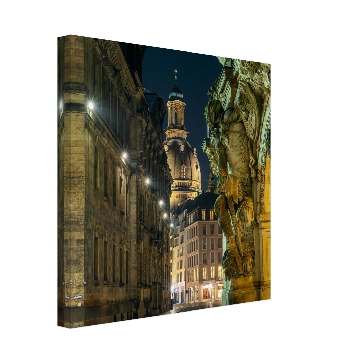 Wandbild dresden altstadt nachtansicht historische architektur als kunstdruck in vielen groessen