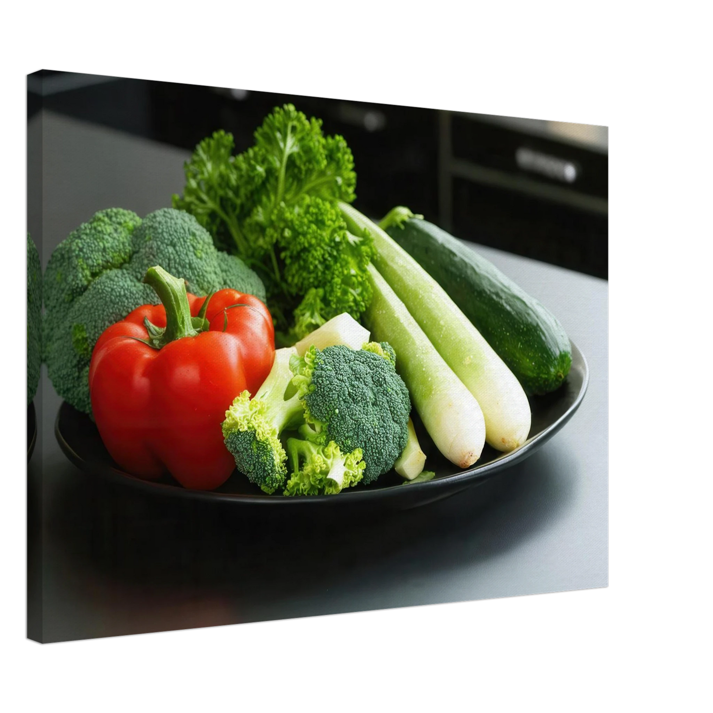 Wandbild frische gartenernte lebendiges gemuesestillleben in verschiedenen groessen