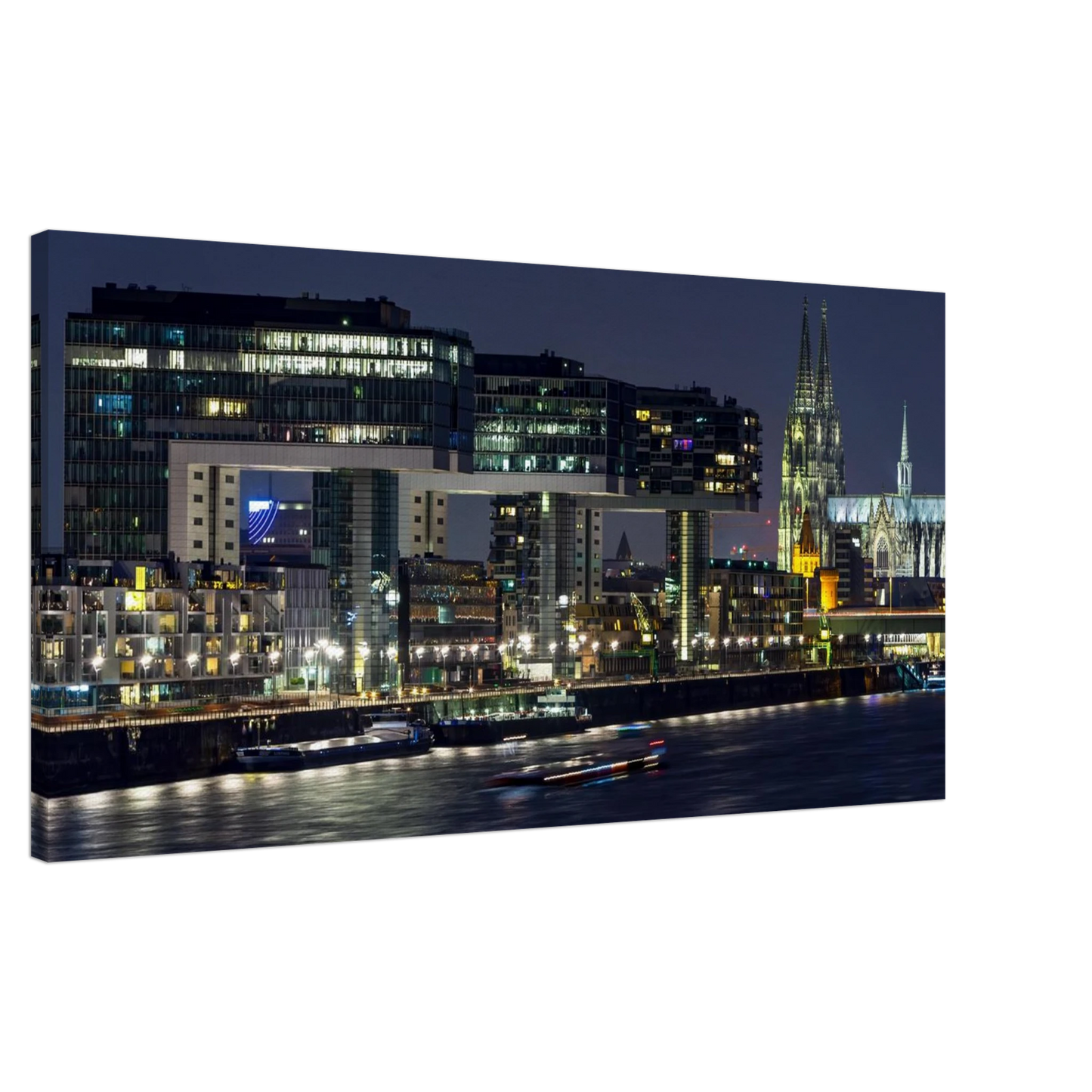 Wandbild koelner skyline bei nacht modernes stadtbild fuer ihr zuhause in vielen groessen