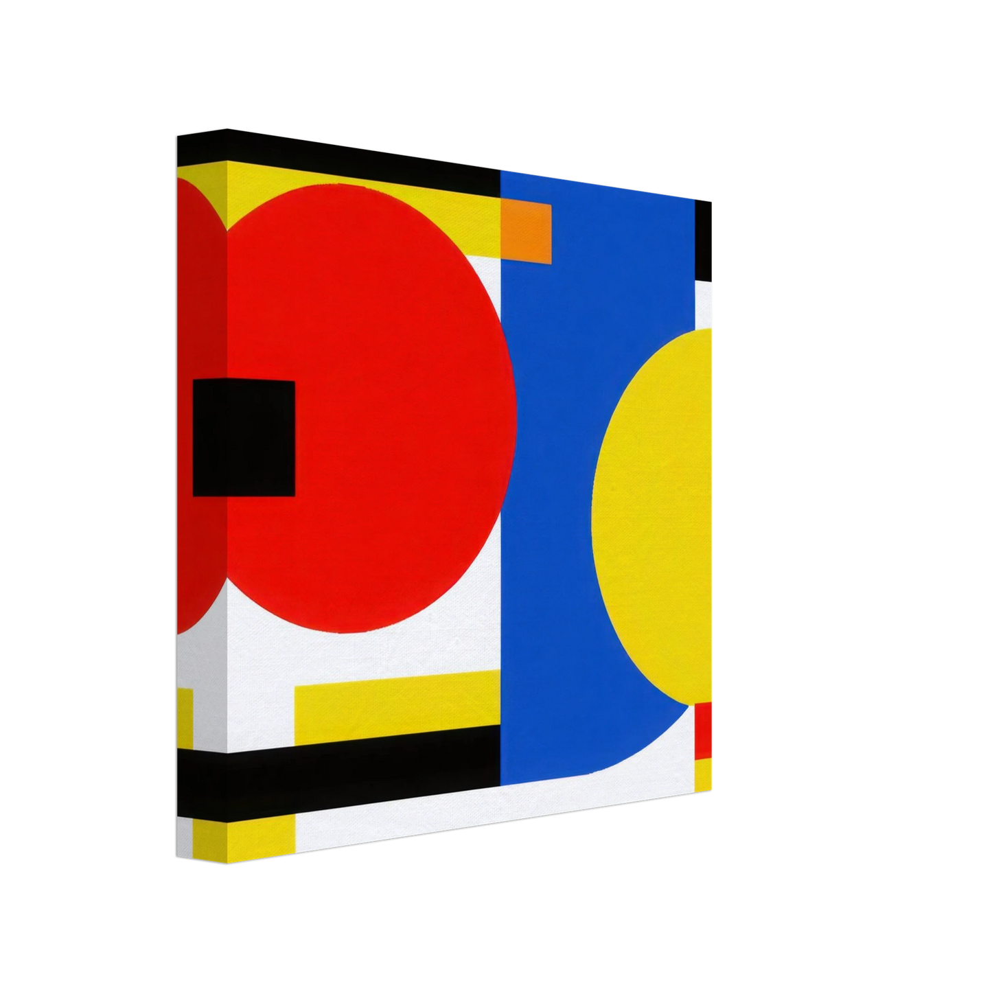 Wandbild bauhaus inspirierte komposition in leuchtendem rot blau gelb abstrakte kunst fuer ihr zuhause