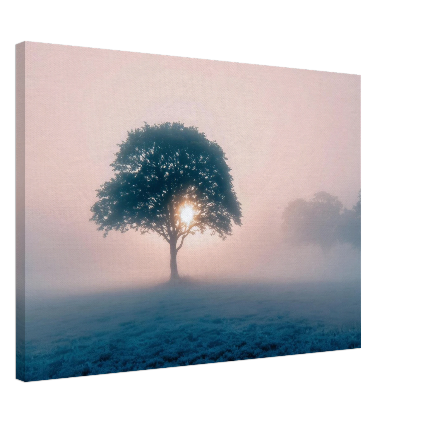Wandbild mystischer morgendaemmerung baum traumhaftes landschaftsbild fuer ihre wohlfuehloase