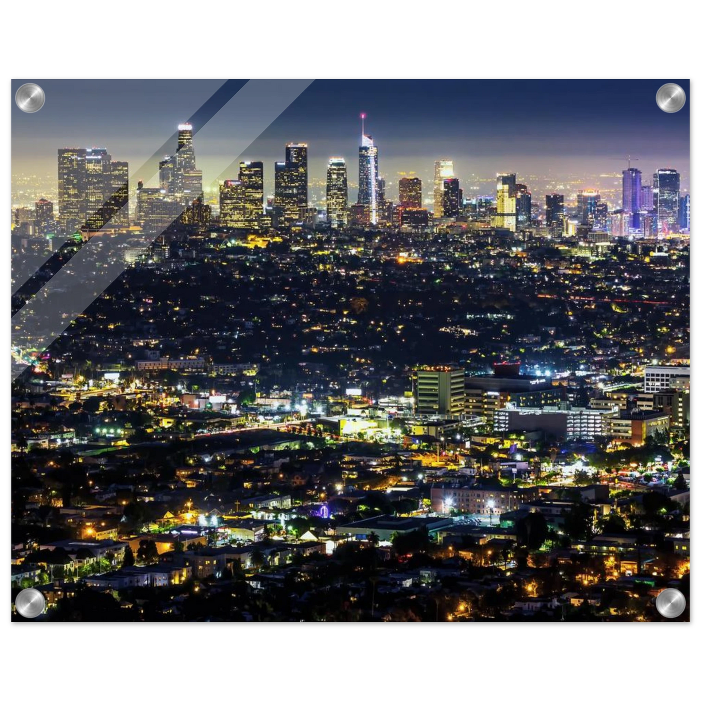 Wandbild los angeles lichtermeer majestaetische skyline bei nacht in ihrer wunschgroesse