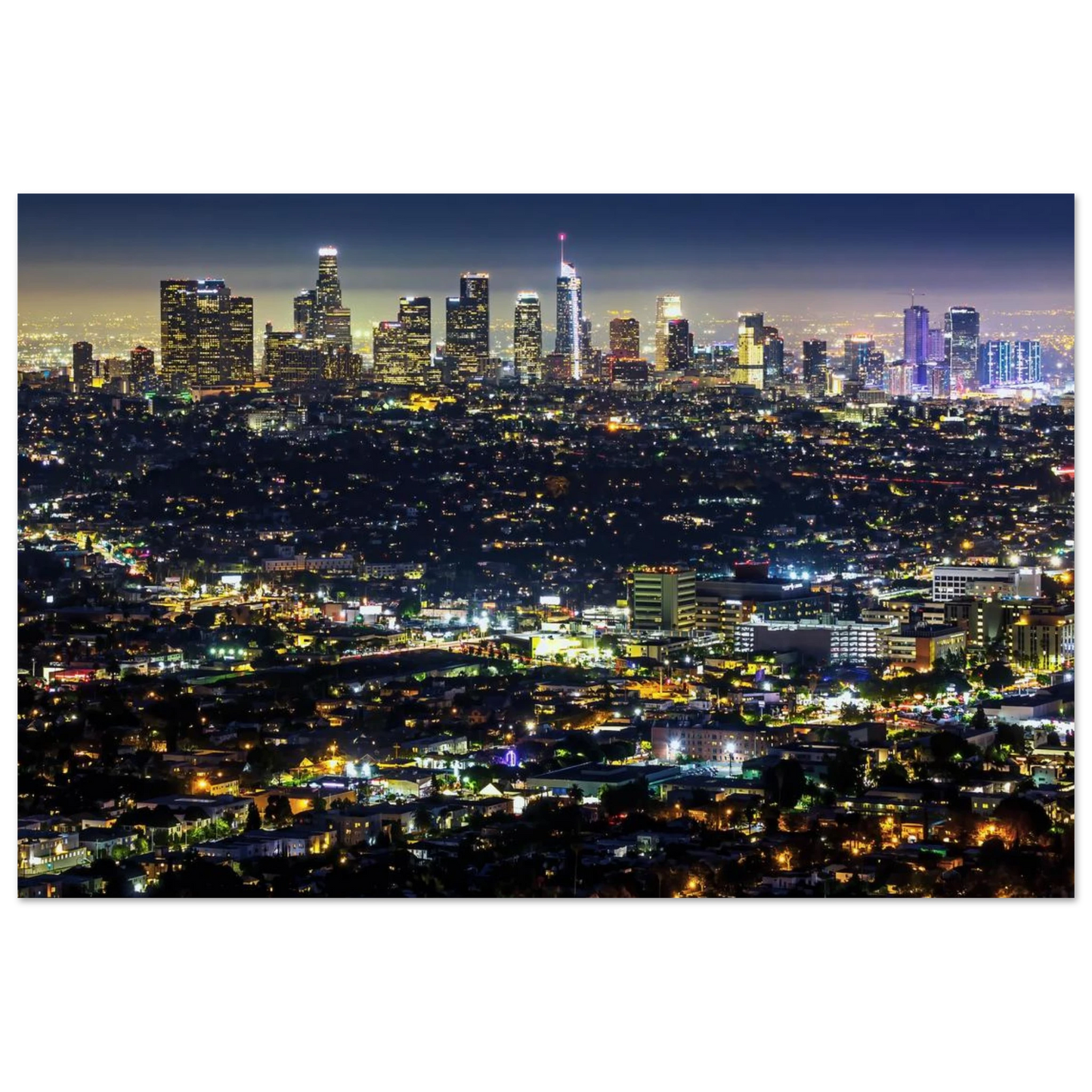 Wandbild los angeles lichtermeer majestaetische skyline bei nacht in ihrer wunschgroesse