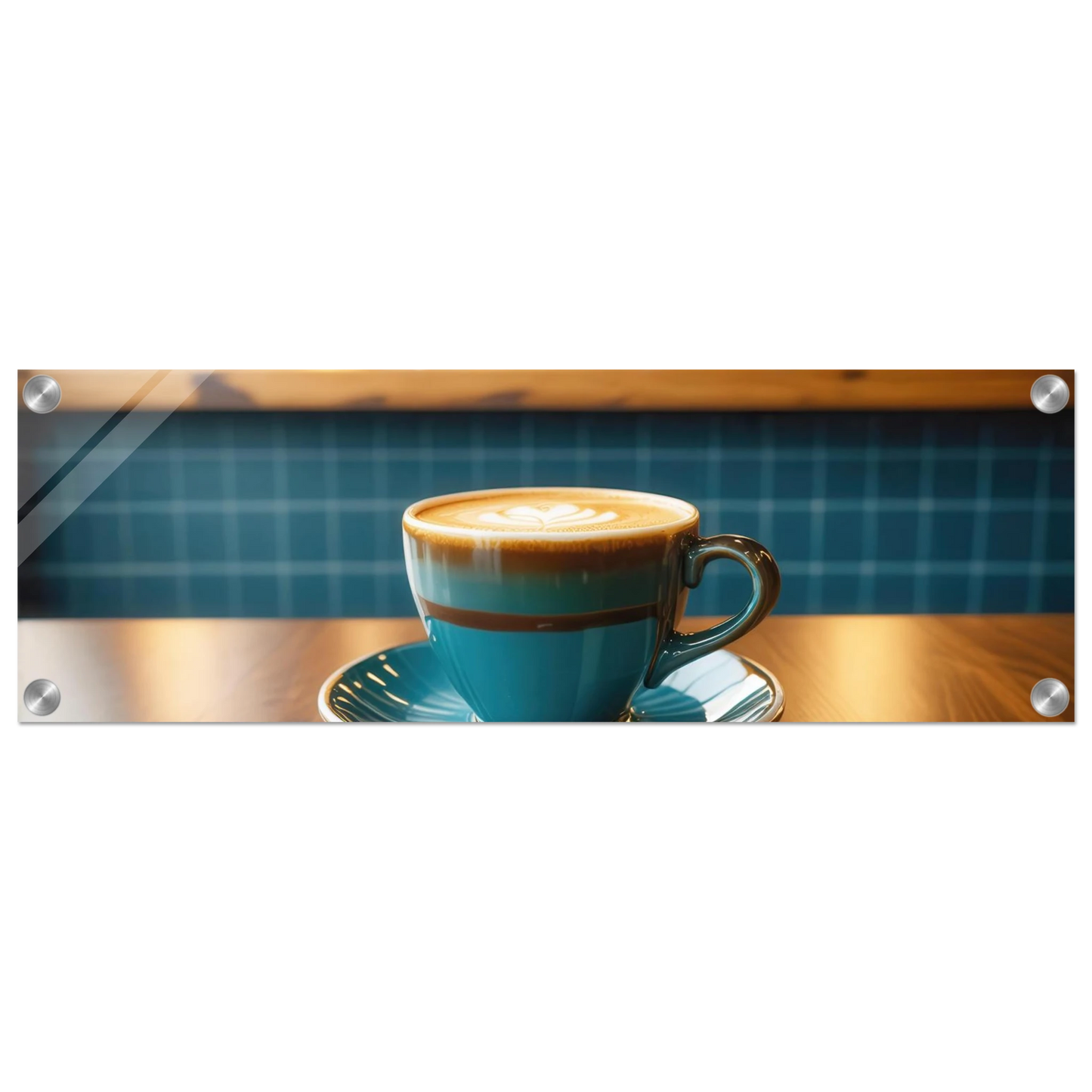 Wandbild deep teal latte einladende kaffeehaus atmosphaere fuer ihr zuhause in vielen groessen
