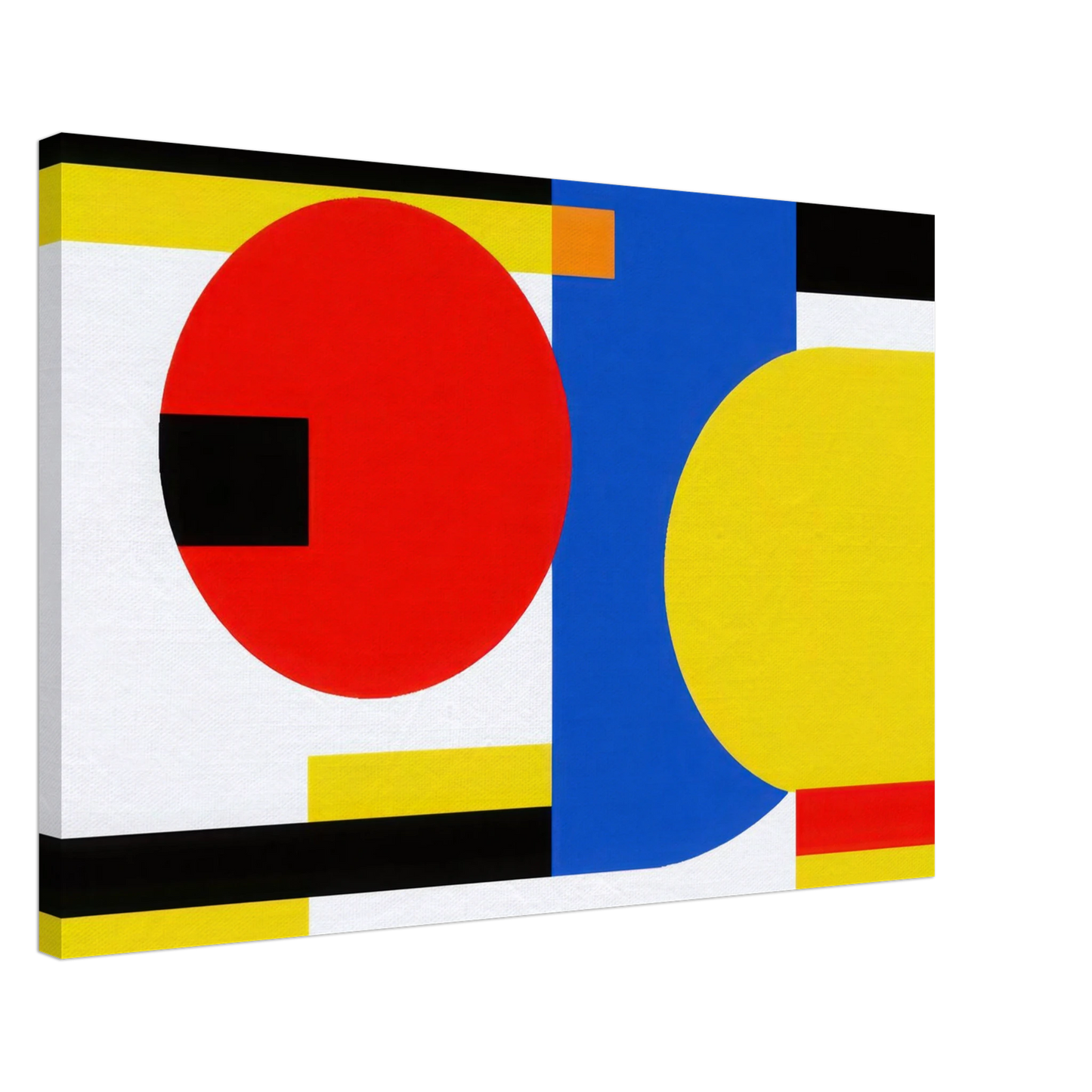 Wandbild bauhaus inspirierte komposition in leuchtendem rot blau gelb abstrakte kunst fuer ihr zuhause
