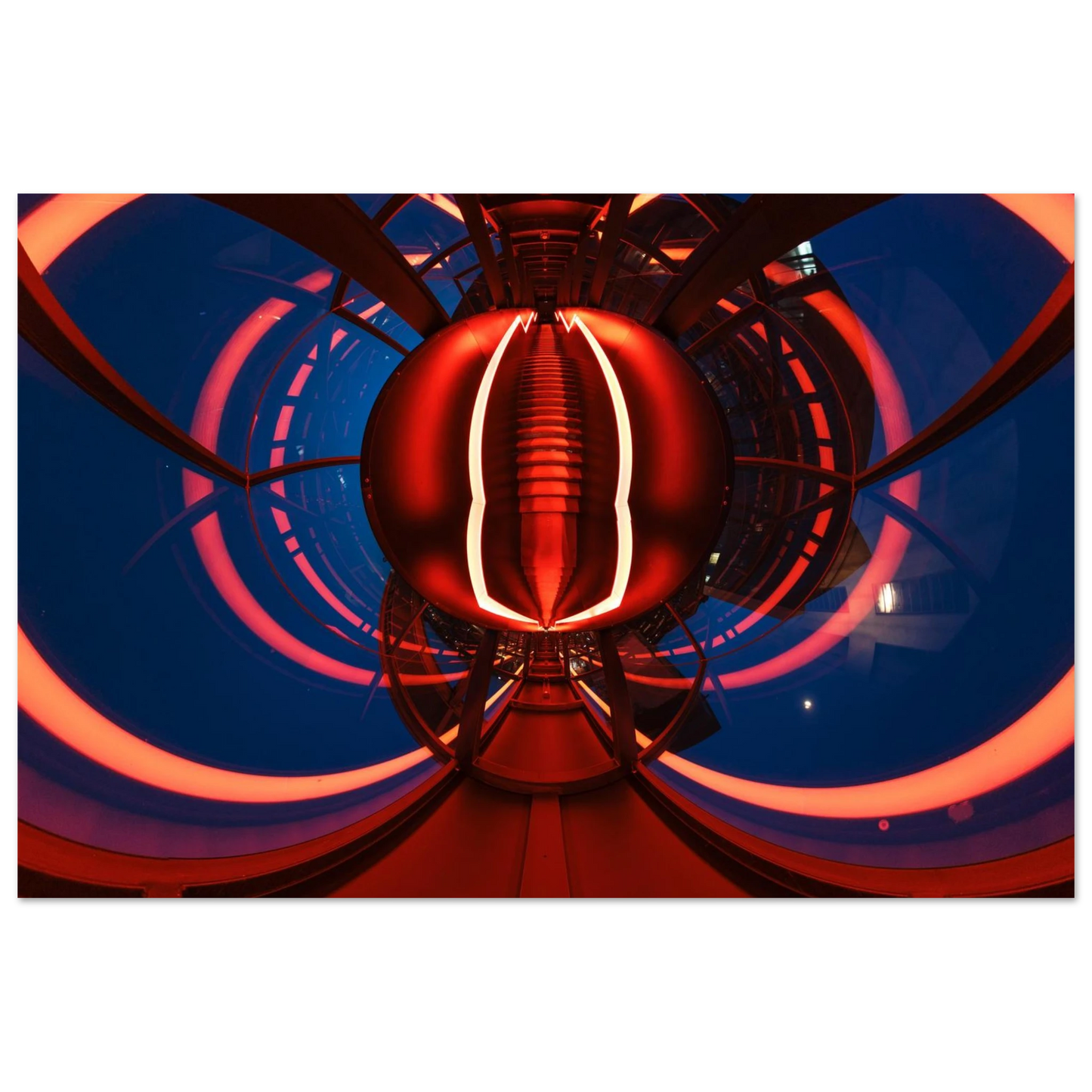 Wandbild futuristischer neon tunnel in sattem rot waehle aus 25 groessen