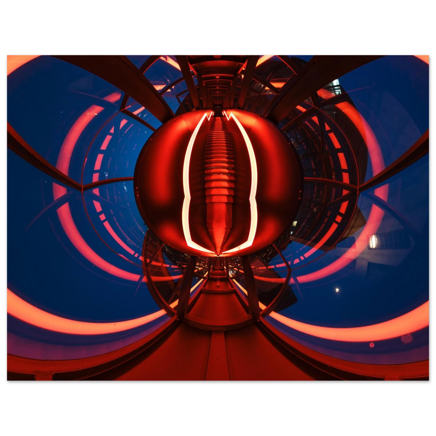 Wandbild futuristischer neon tunnel in sattem rot waehle aus 25 groessen