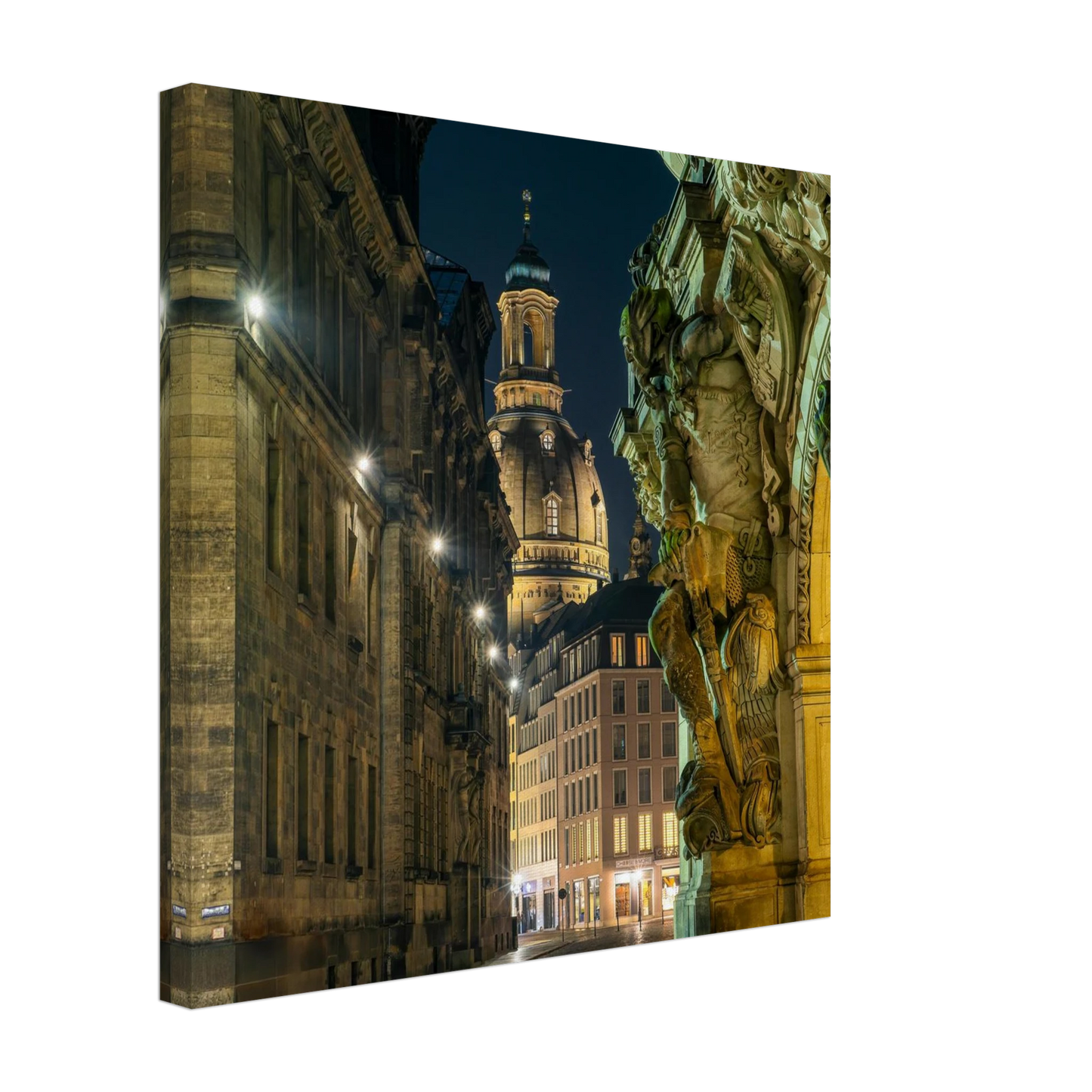 Wandbild dresden altstadt nachtansicht historische architektur als kunstdruck in vielen groessen