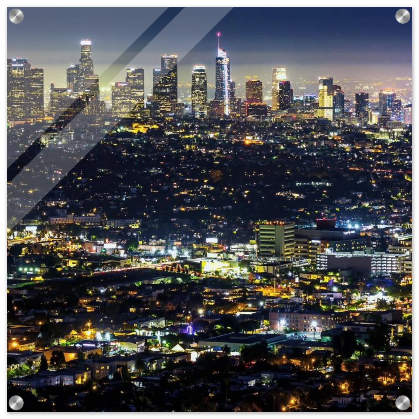 Wandbild los angeles lichtermeer majestaetische skyline bei nacht in ihrer wunschgroesse