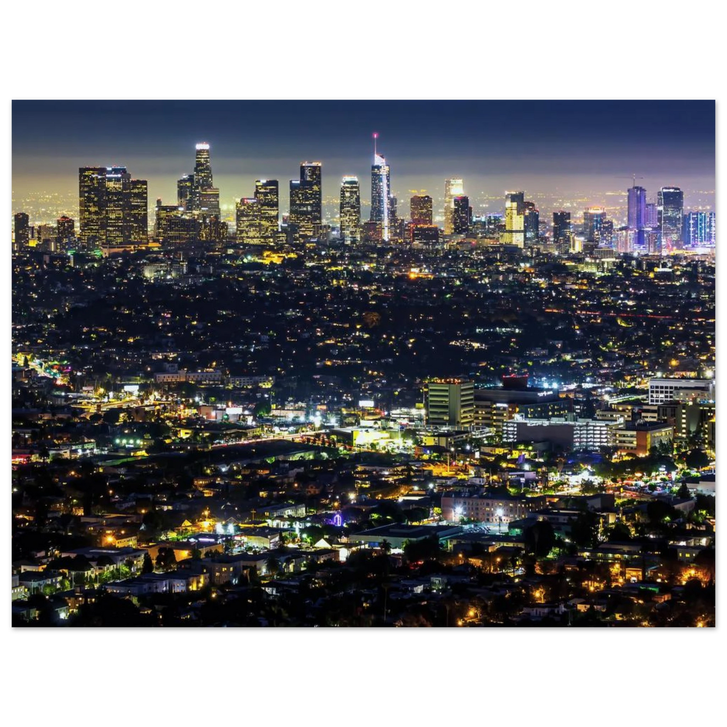 Wandbild los angeles lichtermeer majestaetische skyline bei nacht in ihrer wunschgroesse