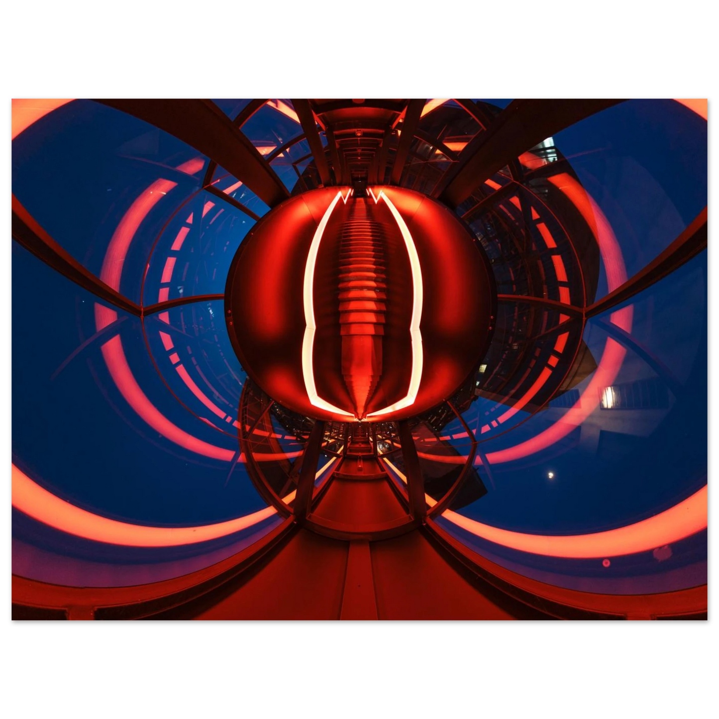 Wandbild futuristischer neon tunnel in sattem rot waehle aus 25 groessen