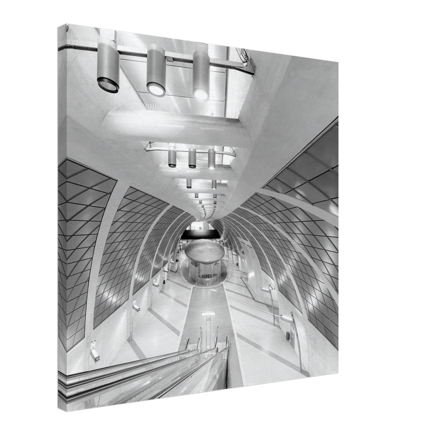Wandbild futuristische u bahn station moderne architektur in schwarz weiss als wandkunst