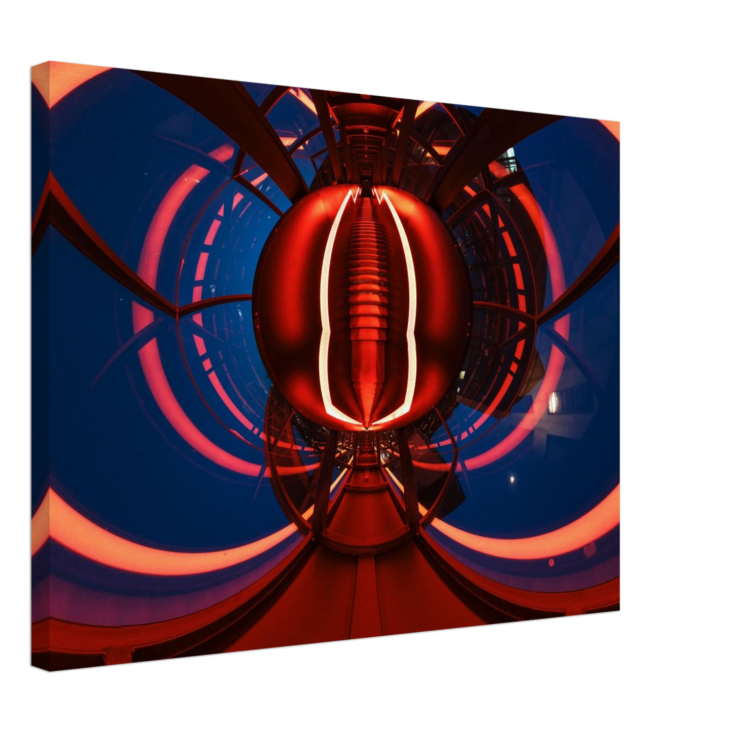 Wandbild futuristischer neon tunnel in sattem rot waehle aus 25 groessen