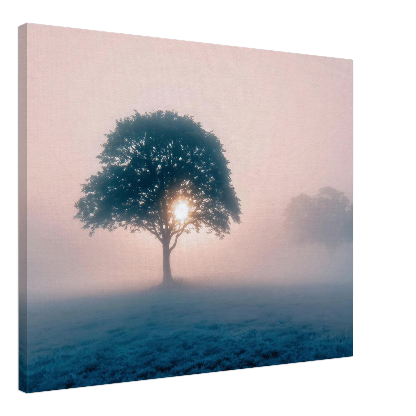 Wandbild mystischer morgendaemmerung baum traumhaftes landschaftsbild fuer ihre wohlfuehloase