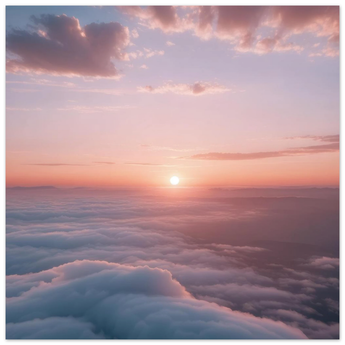 Wandbild sonnenaufgang ueber den wolken ein traumhaftes wandbild in sanften pastelltoenen