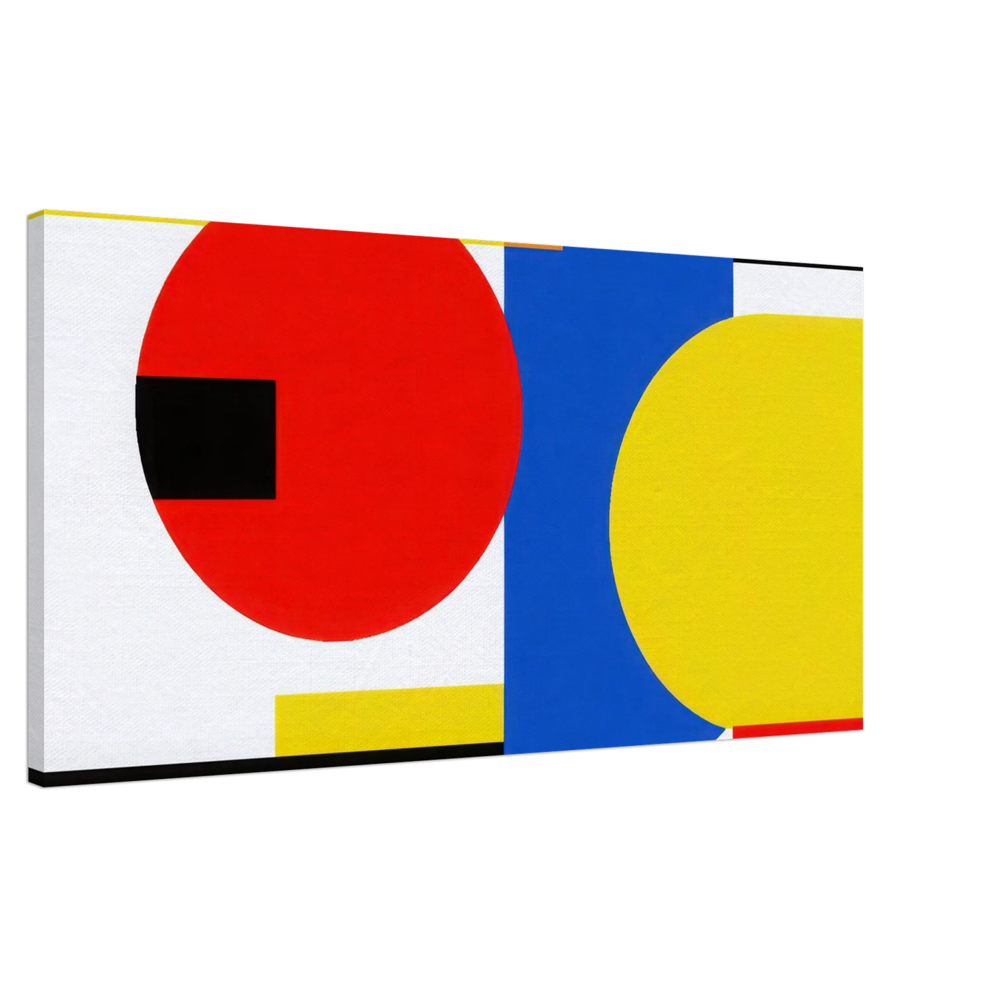 Wandbild bauhaus inspirierte komposition in leuchtendem rot blau gelb abstrakte kunst fuer ihr zuhause