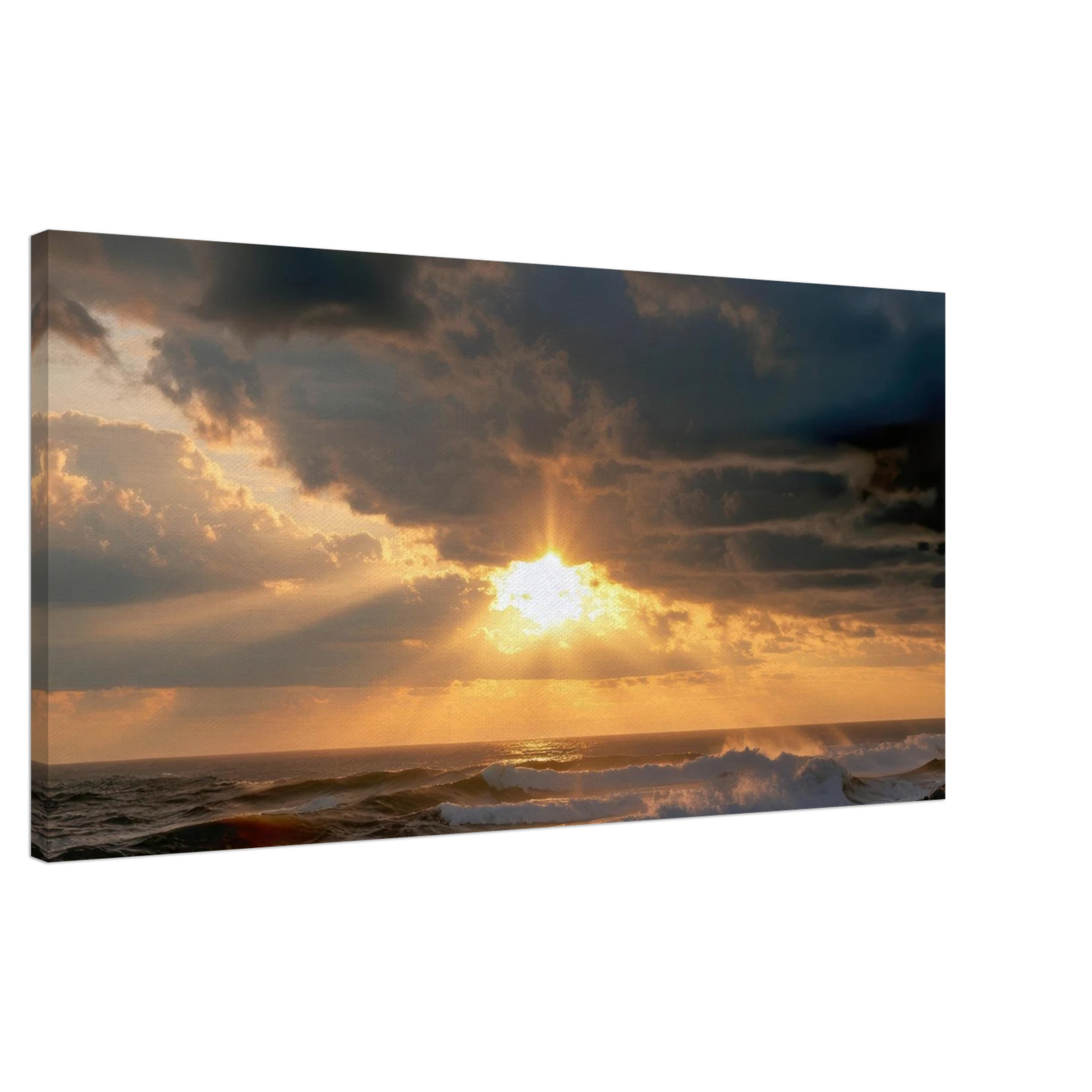 Wandbild dramatischer ozean sonnenuntergang kuestenkunst in ihrer wunschgroesse