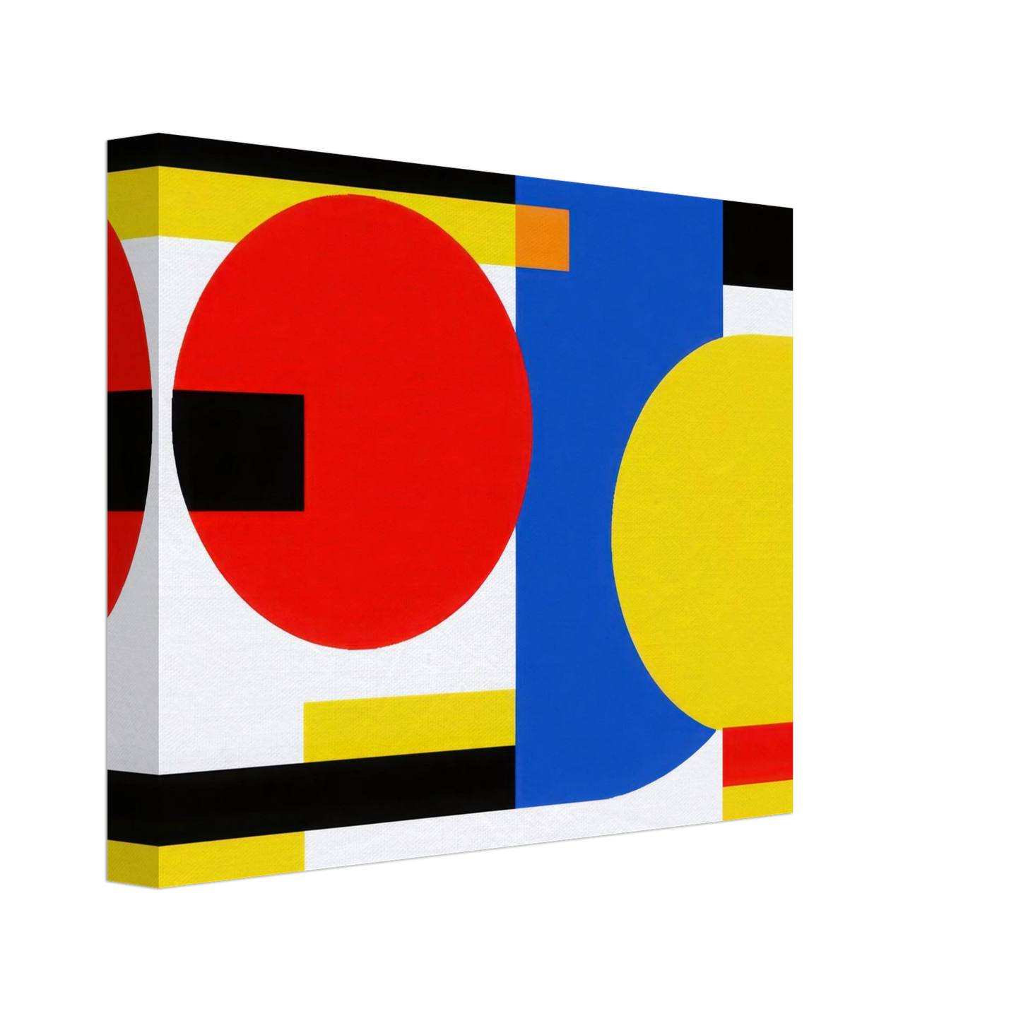 Wandbild bauhaus inspirierte komposition in leuchtendem rot blau gelb abstrakte kunst fuer ihr zuhause