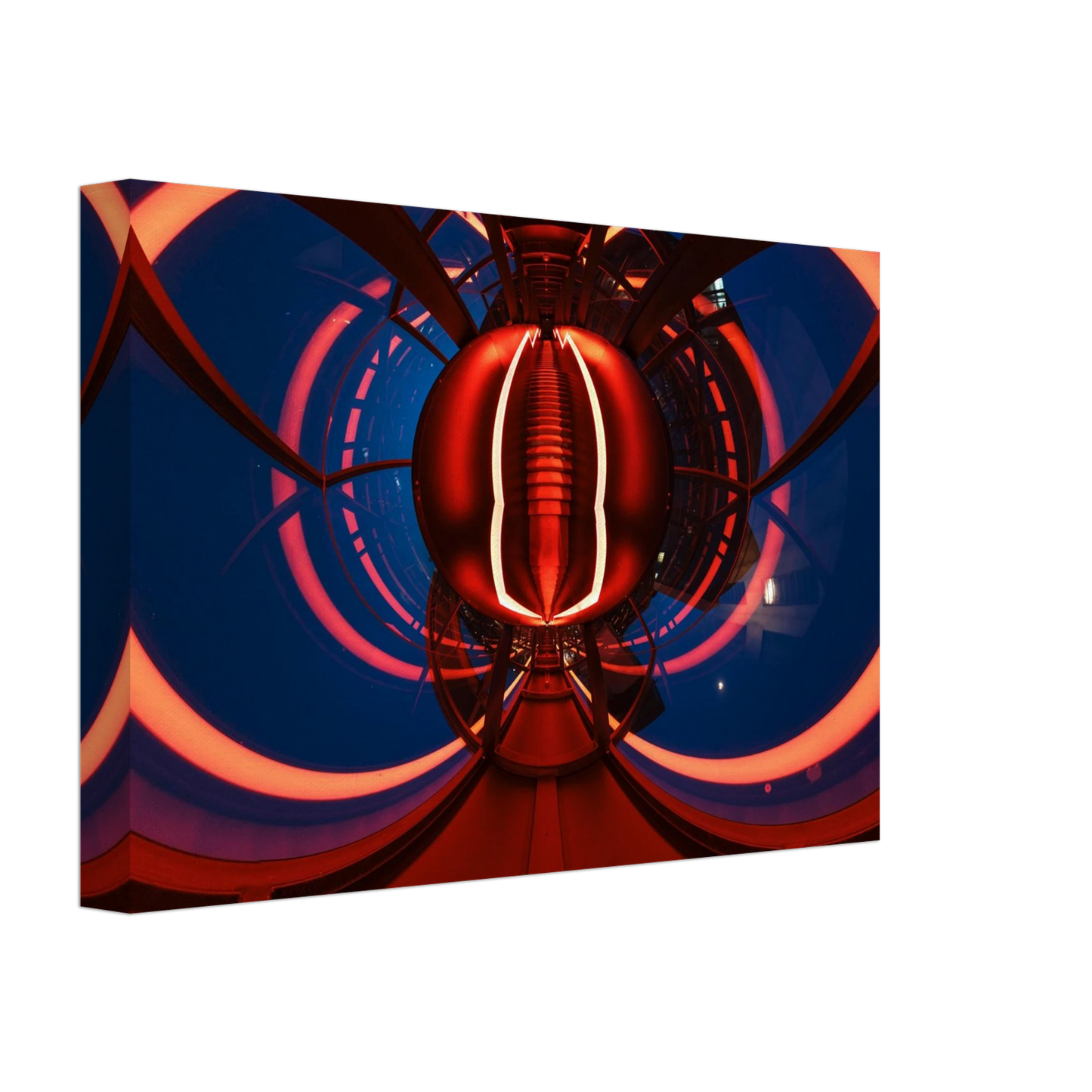 Wandbild futuristischer neon tunnel in sattem rot waehle aus 25 groessen