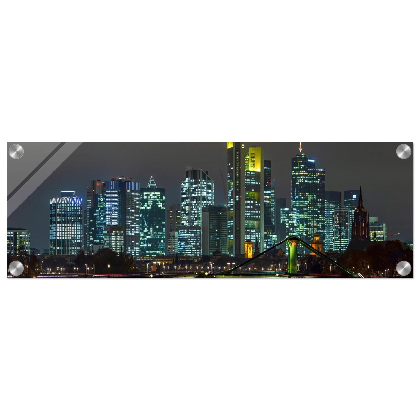 Wandbild frankfurt skyline bei nacht lebendige stadtlandschaft fuer ihr zuhause in vielen groessen