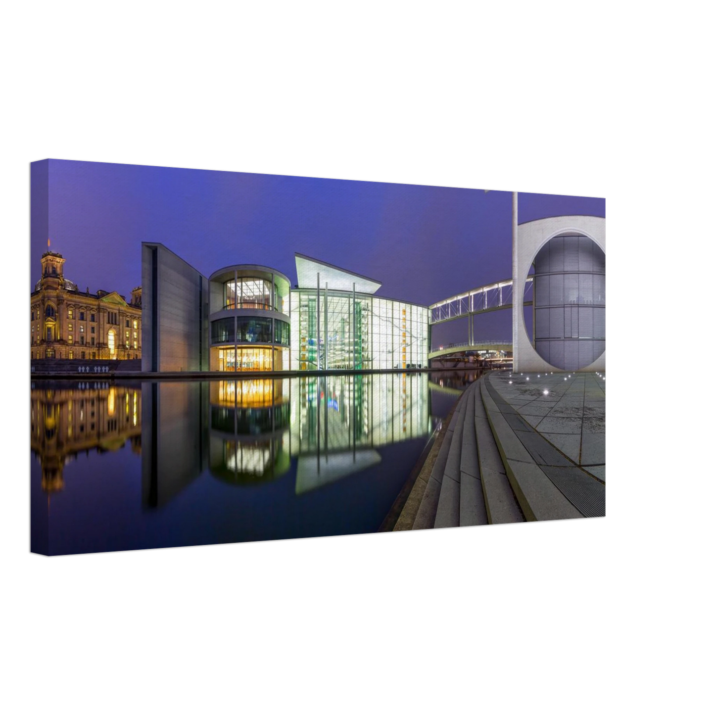 Wandbild berlin impression bei nacht leuchtende architektur als kunstdruck