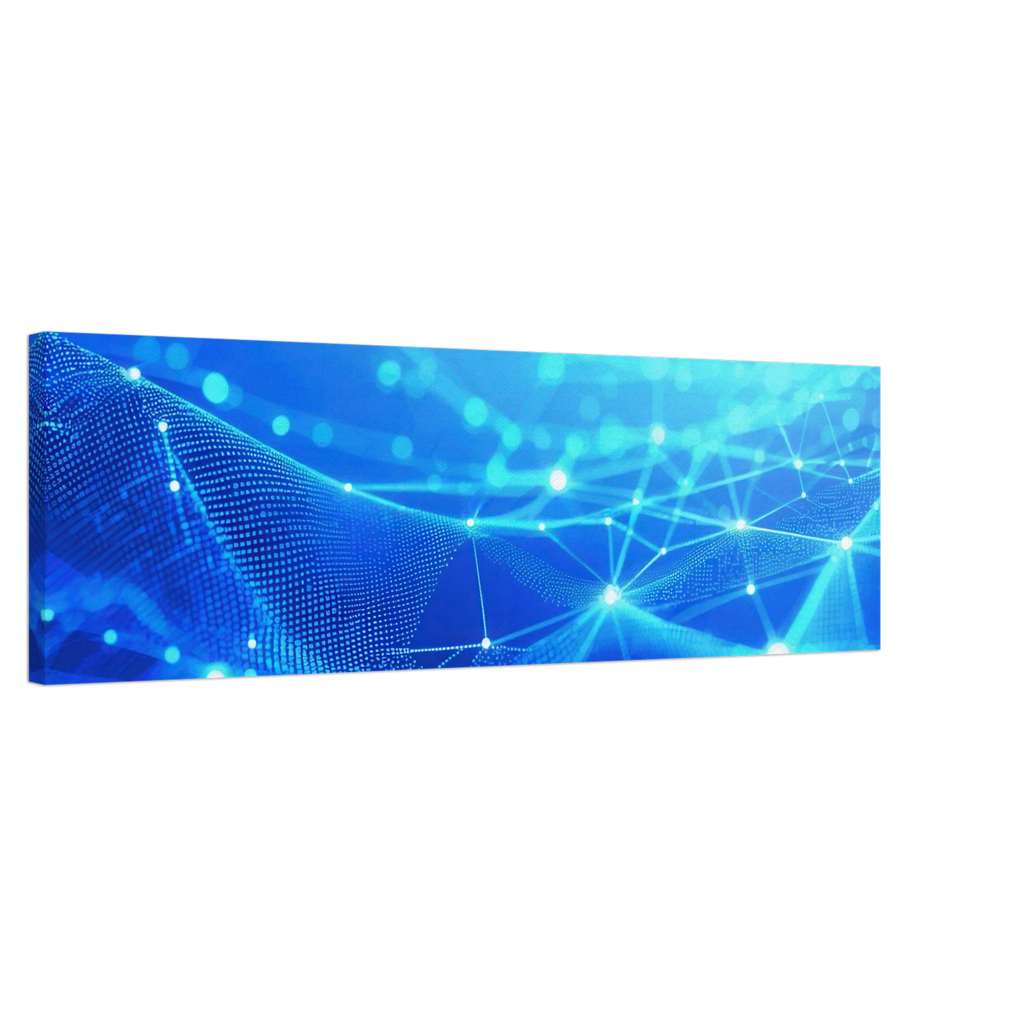 Wandbild deep blue connected world abstraktes cyberpunk netzwerk fuer moderne raeume in vielen groessen