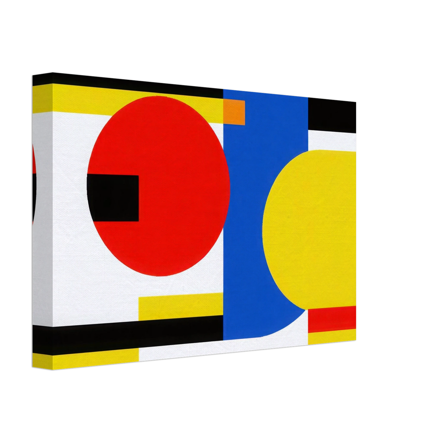 Wandbild bauhaus inspirierte komposition in leuchtendem rot blau gelb abstrakte kunst fuer ihr zuhause