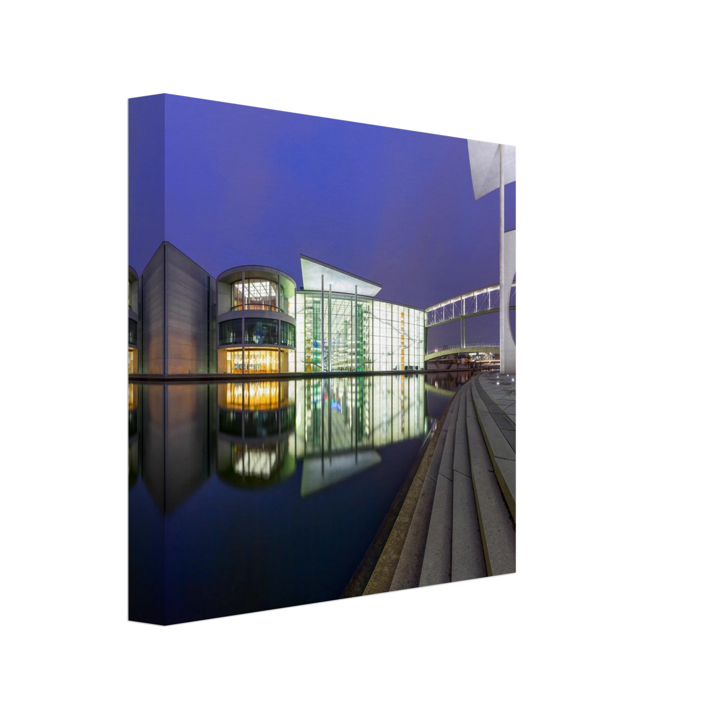 Wandbild berlin impression bei nacht leuchtende architektur als kunstdruck