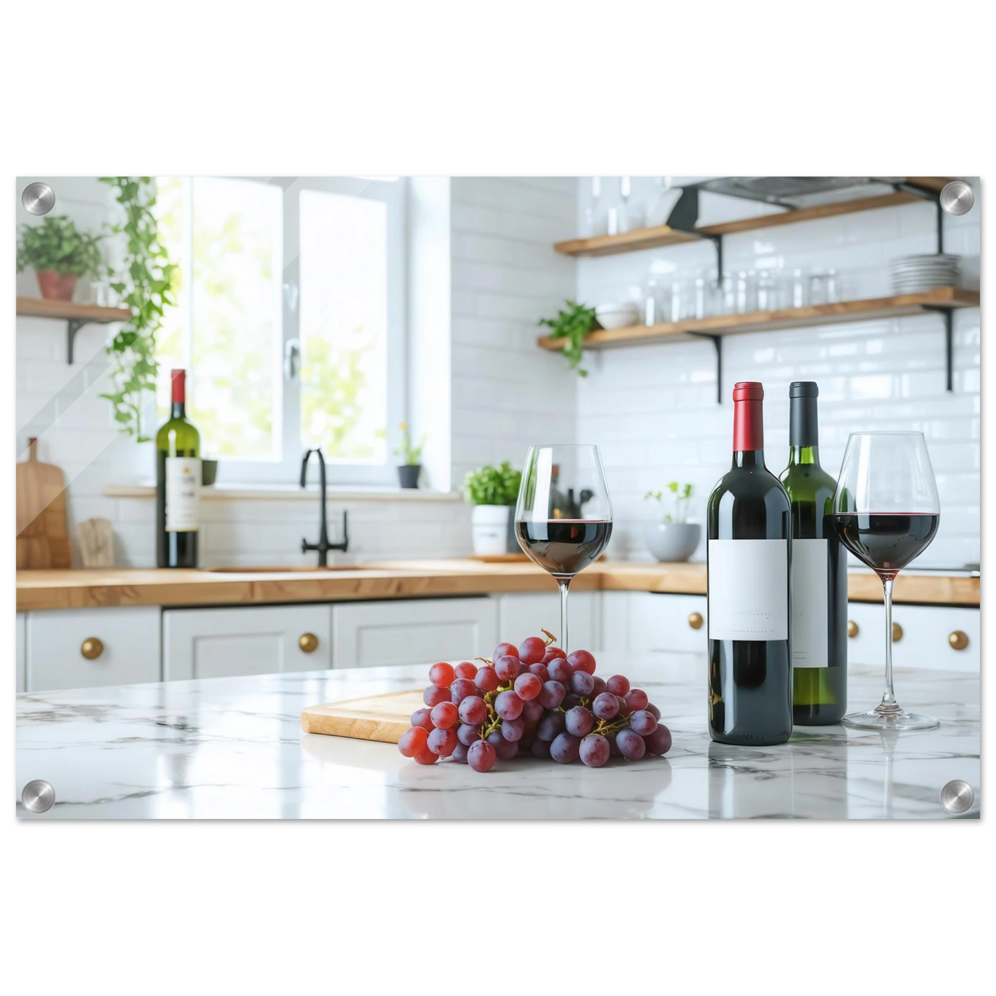 Wandbild wein trauben elegantes kuechenambiente fuer ihr zuhause