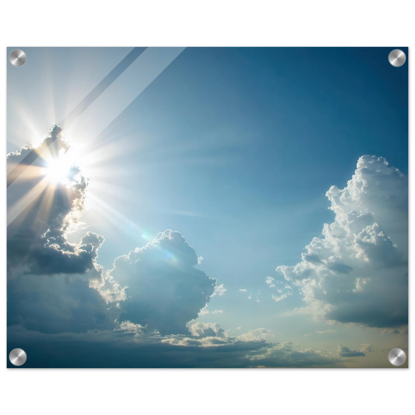 Wandbild sonnenstrahlen durch wolken atmosphaerische himmelskunst in verschiedenen groessen
