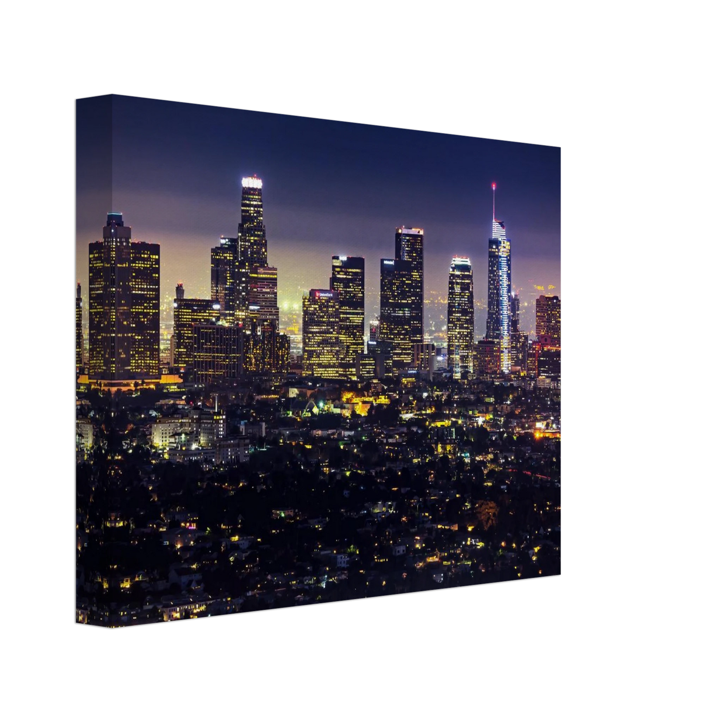 Wandbild funkelnde skyline bei nacht city lights kunstdruck in vielen groessen