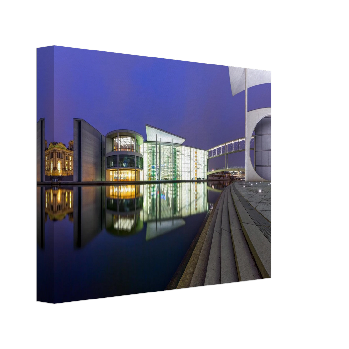 Wandbild berlin impression bei nacht leuchtende architektur als kunstdruck