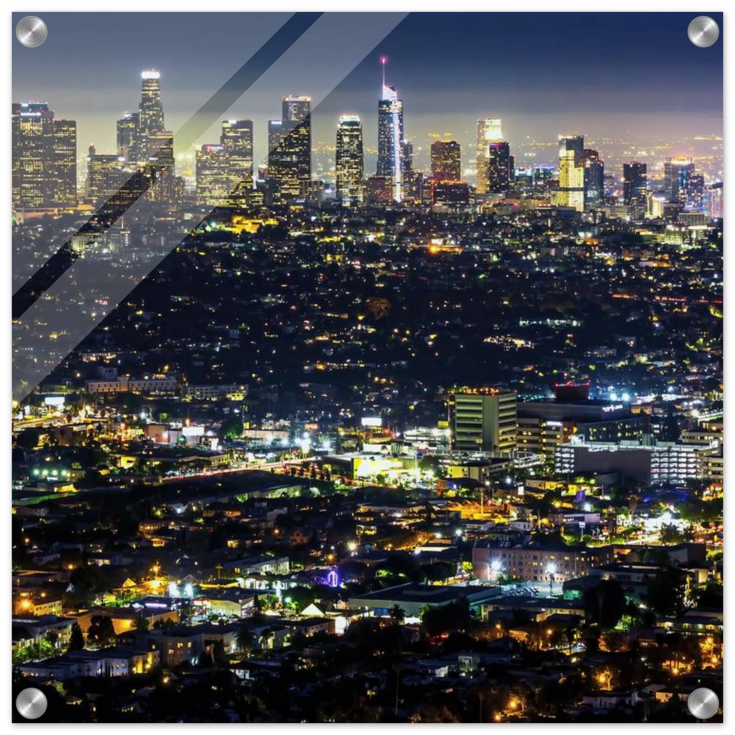 Wandbild los angeles lichtermeer majestaetische skyline bei nacht in ihrer wunschgroesse