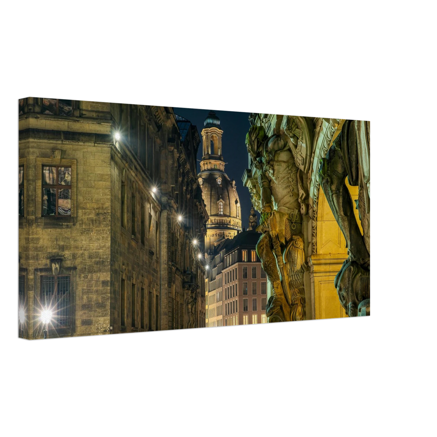 Wandbild dresden altstadt nachtansicht historische architektur als kunstdruck in vielen groessen