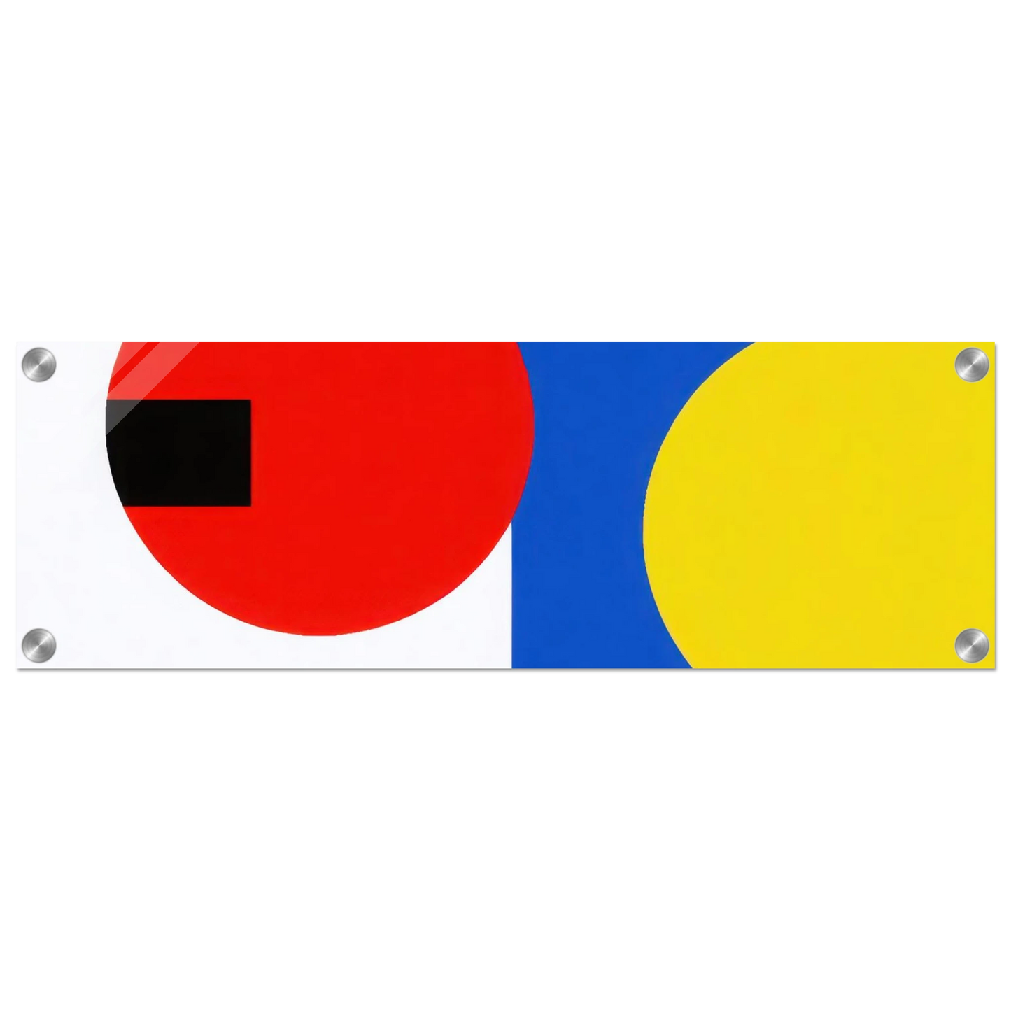 Wandbild bauhaus inspirierte komposition in leuchtendem rot blau gelb abstrakte kunst fuer ihr zuhause