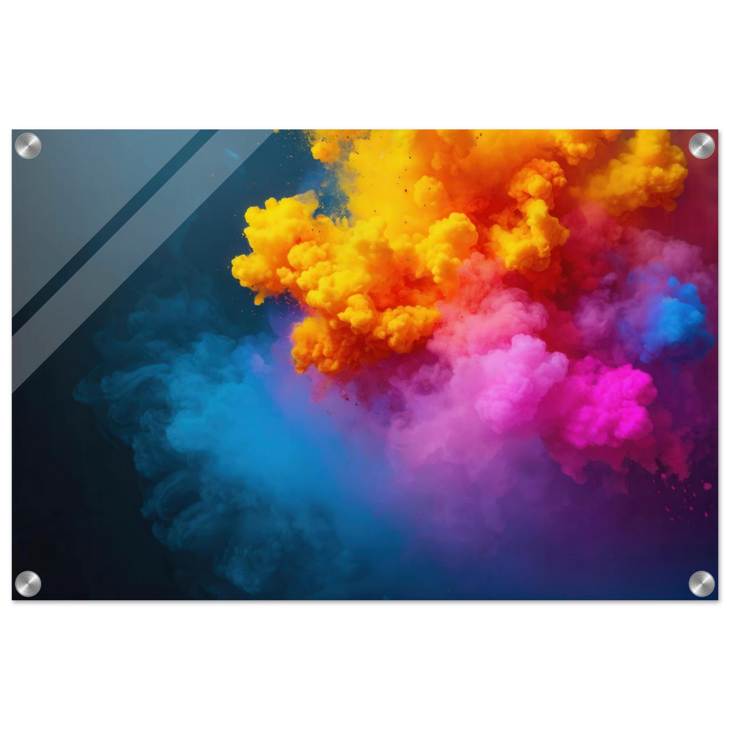 Wandbild explosion der farben lebhaftes abstraktes kunstwerk fuer dein zuhause