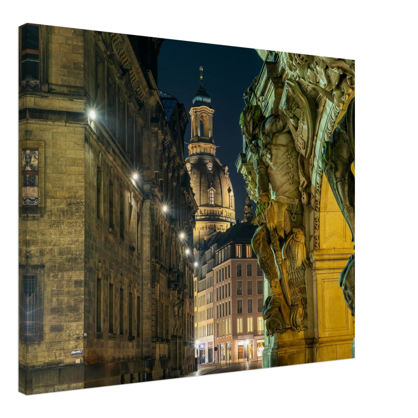 Wandbild dresden altstadt nachtansicht historische architektur als kunstdruck in vielen groessen